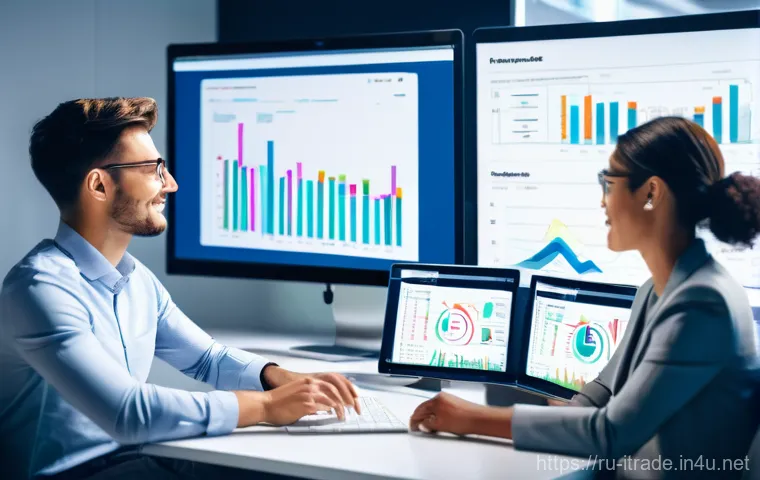 무역직무실습 - **Prompt 1: Digital Market Analysis and Strategic Planning**
    "A diverse team of young profession...