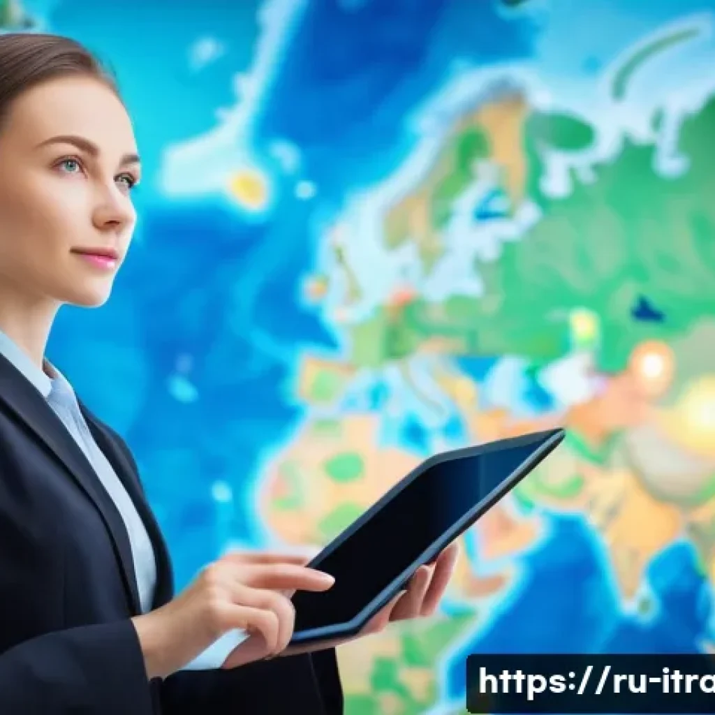 국제무역전문가로서경력쌓기 - **Prompt:** A dynamic, wide-angle shot of a confident Russian foreign economic activity (FEA) specia...